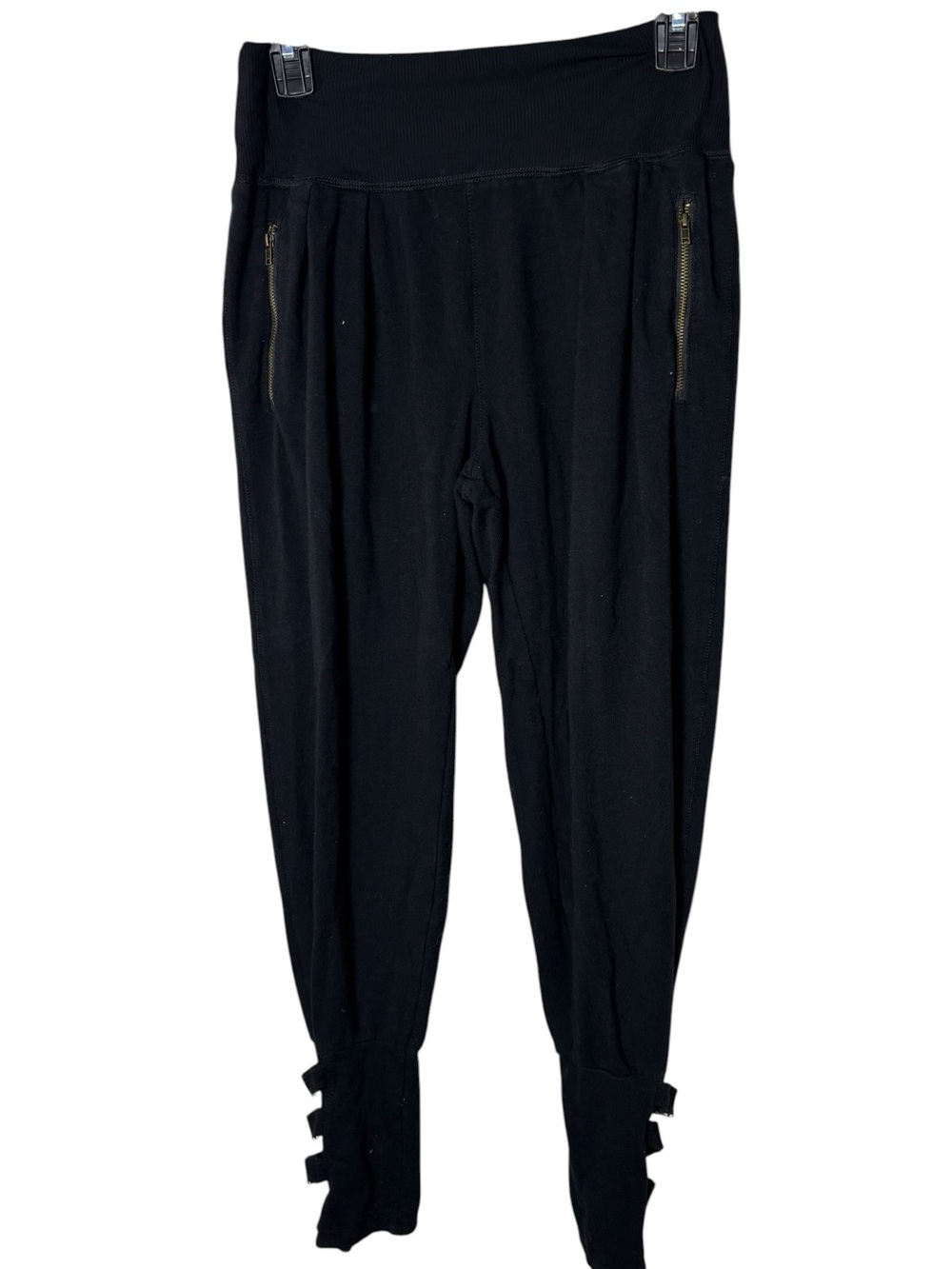 Free people movement women’s small black buckle hem jogger‎ sweatpants
